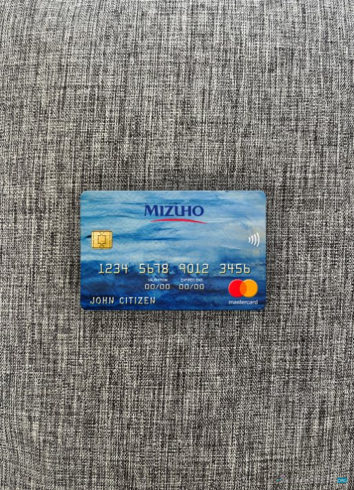 Download Japan Mizuho bank mastercard photolook front Photoshop template